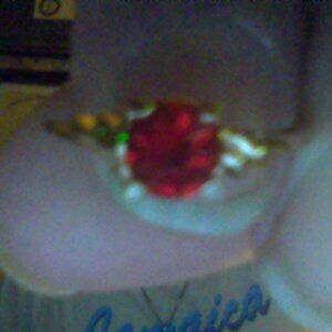COPY - size 5 gold plated and garnet ring